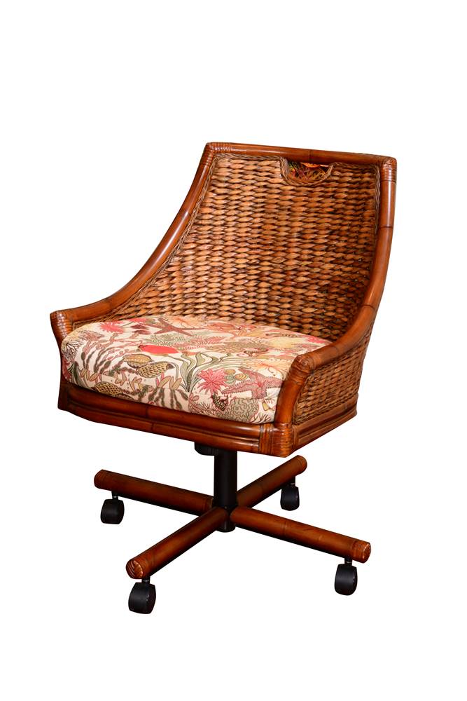 Havana Tilt Swivel Caster Chair Sienna Finish Alexander Sheridan Casual Furniture Wholesale